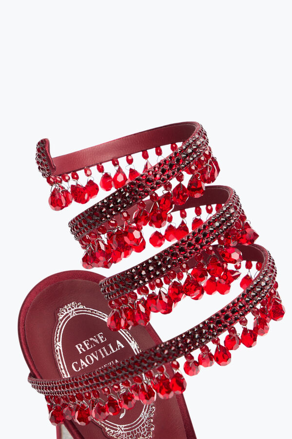 jeweled chandelier burgundy sandal 105 rene caovilla