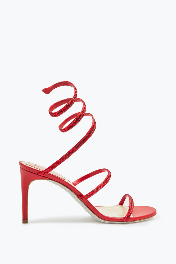 jeweled cleo red sandal 80 rene caovilla