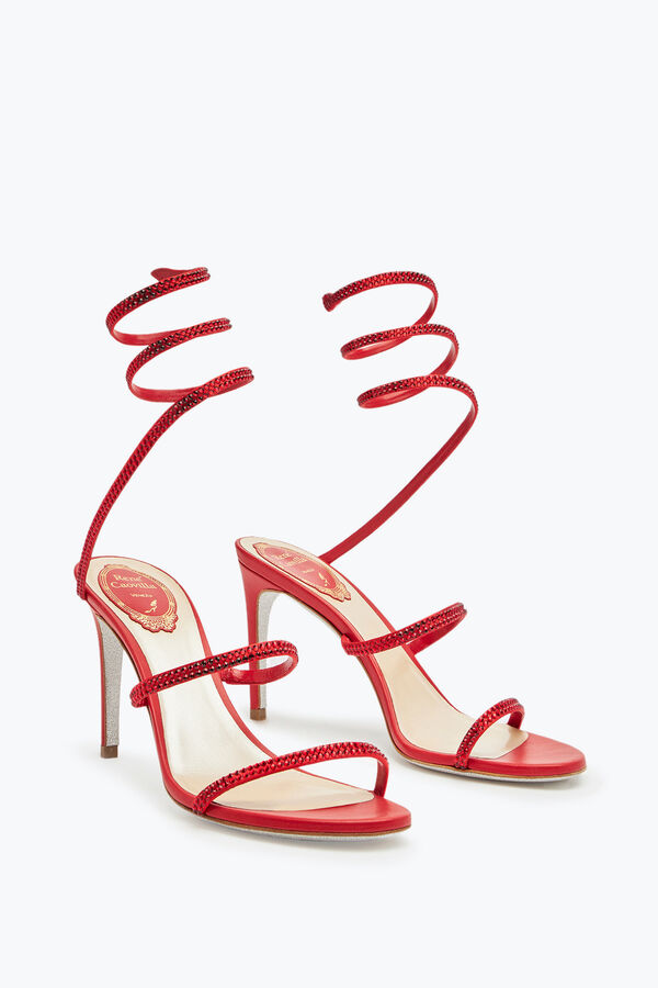 jeweled cleo red sandal 80 rene caovilla