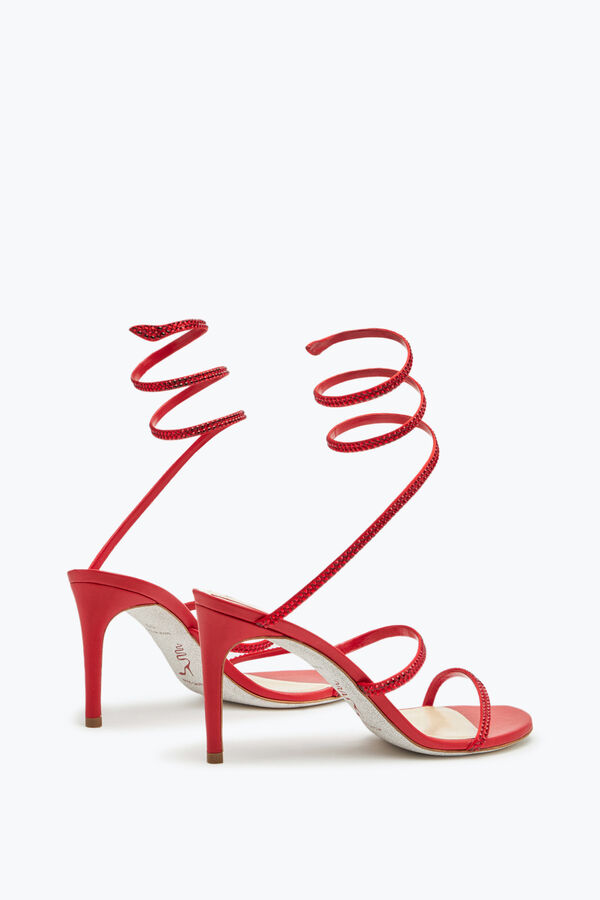 jeweled cleo red sandal 80 rene caovilla