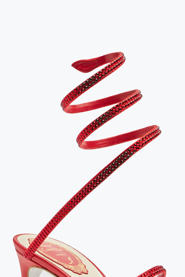 jeweled cleo red sandal 80 rene caovilla