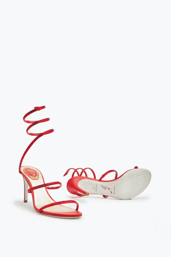 jeweled cleo red sandal 80 rene caovilla