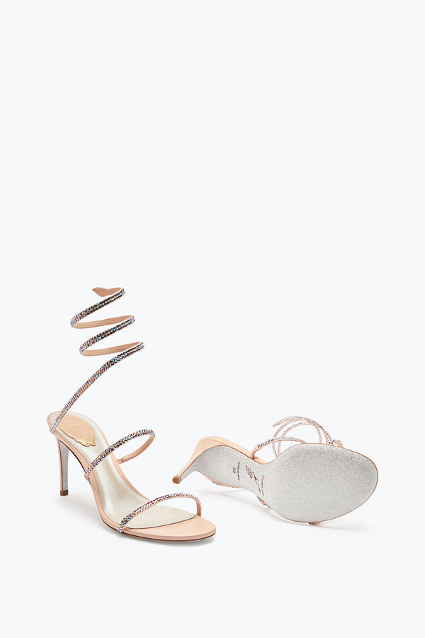 jeweled cleo pink and multicolor sandal 80 rene caovilla