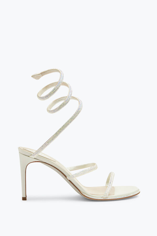 jeweled cleo white sandal 80 rene caovilla
