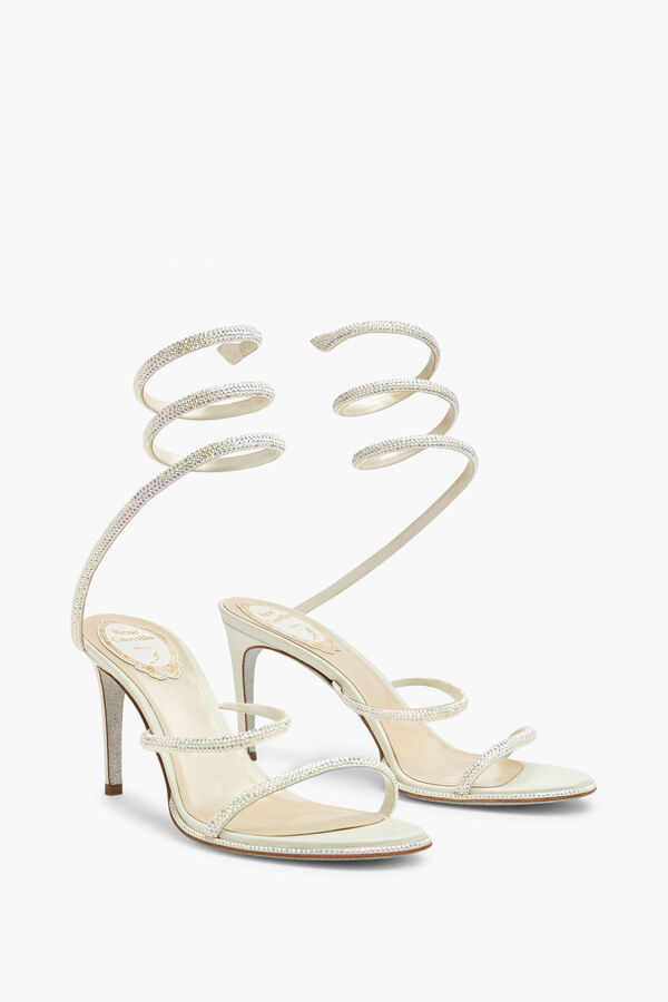jeweled cleo white sandal 80 rene caovilla