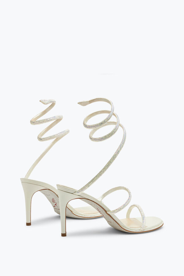 jeweled cleo white sandal 80 rene caovilla