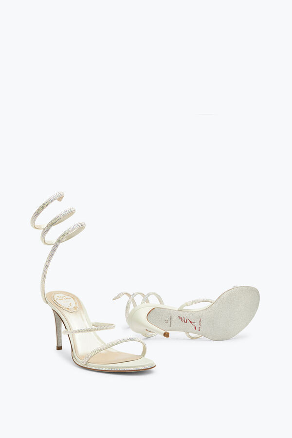 jeweled cleo white sandal 80 rene caovilla