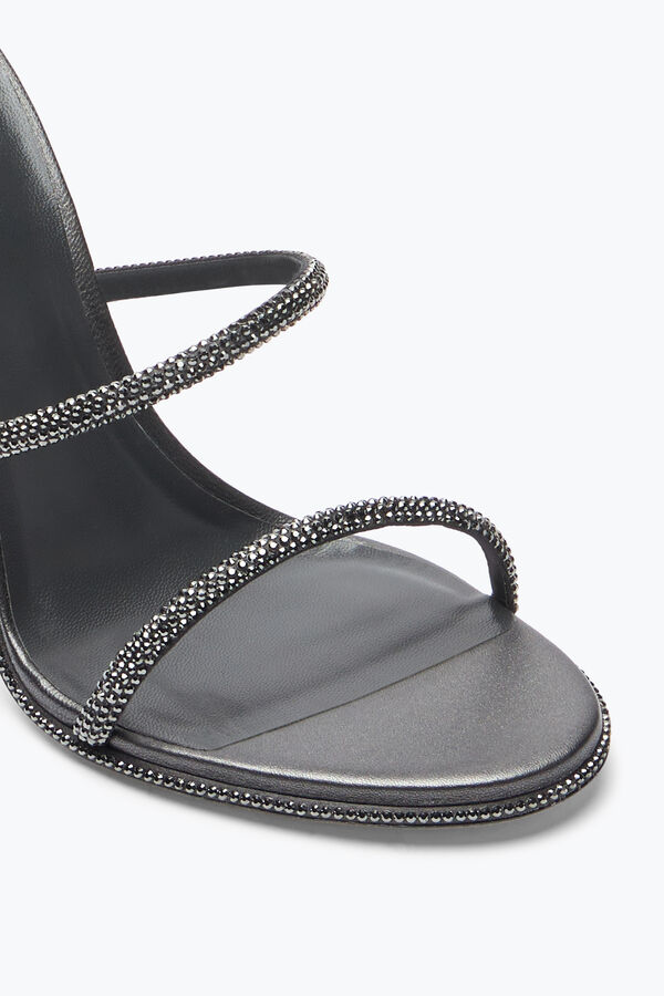jeweled cleo anthracite sandal with crystals 105 rene caovilla
