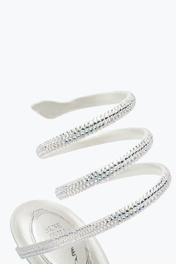 jeweled cleo 105 crystal ivory sandal rene caovilla