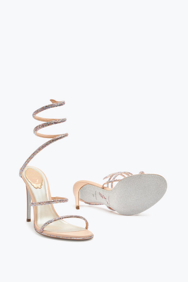 jeweled elegant pink sandals cleo rene caovilla