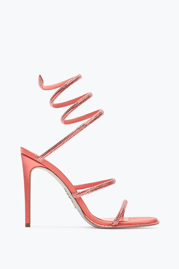 jeweled cleo peach sandal with crystals 105 rene caovilla
