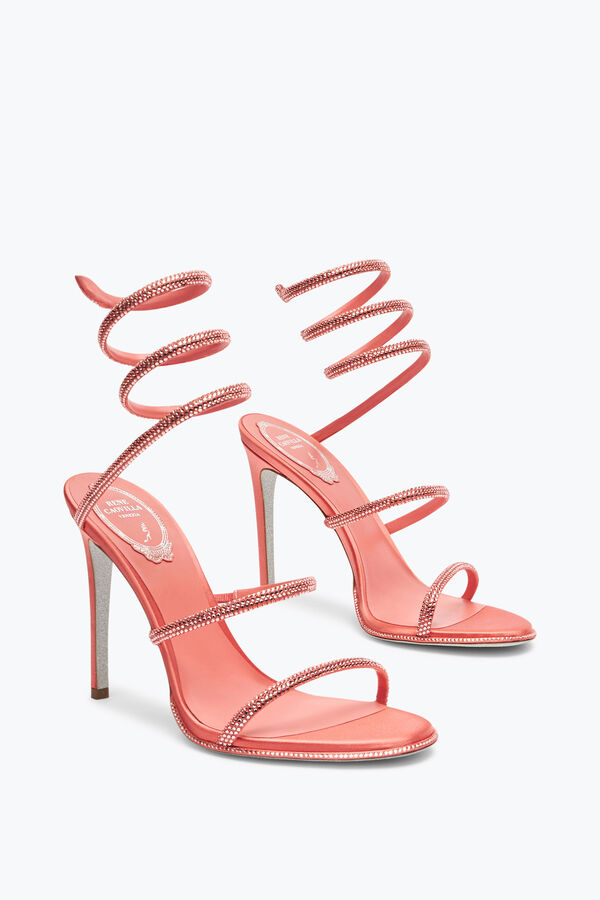 jeweled cleo peach sandal with crystals 105 rene caovilla