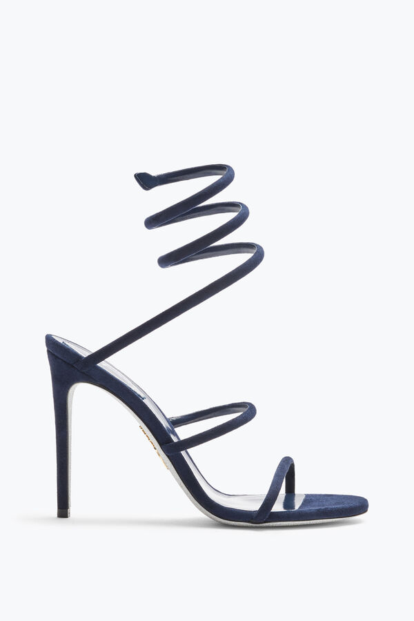 jeweled cleo blue suede sandal 105 rene caovilla