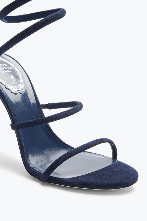 jeweled cleo blue suede sandal 105 rene caovilla