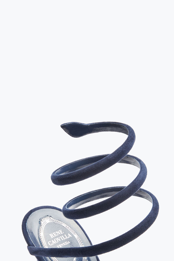 jeweled cleo blue suede sandal 105 rene caovilla