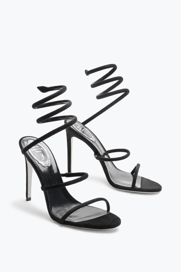 jeweled cleo black suede sandal 105 rene caovilla