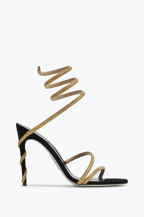 jeweled margot black jewel sandals snake rene caovilla