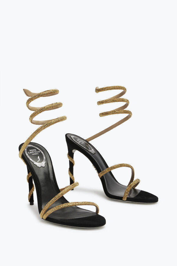 jeweled margot black jewel sandals snake rene caovilla