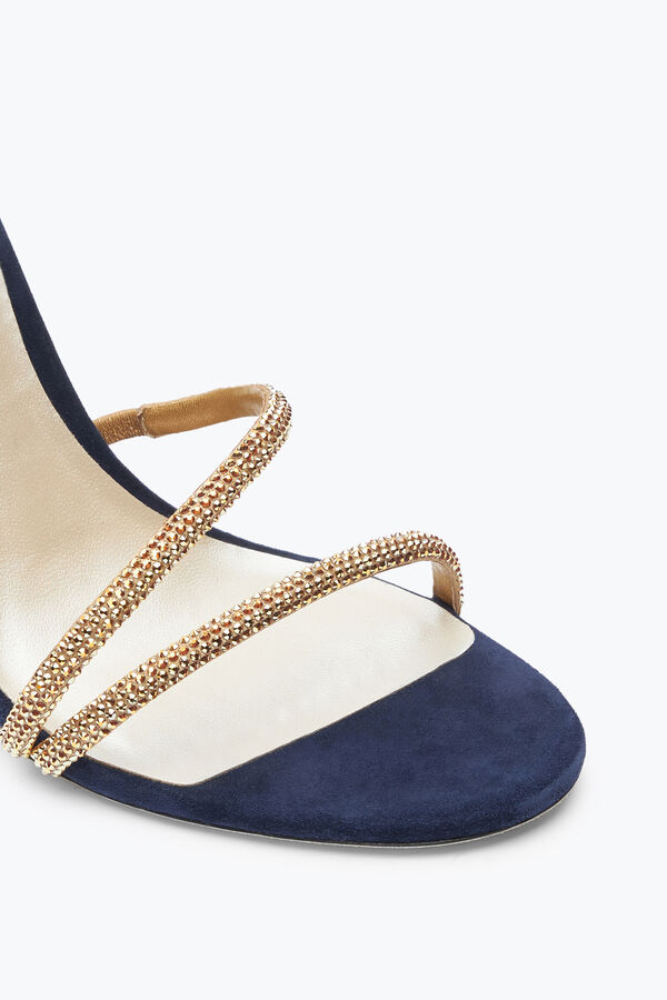 jeweled margot crystal blue-gold sandal 105 rene caovilla