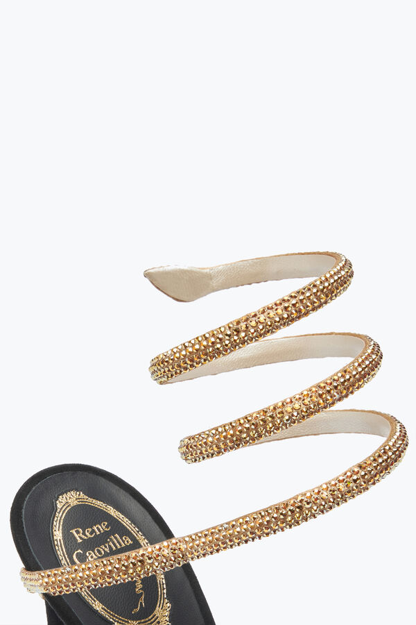 jeweled margot crystal black-gold platform sandal 130 rene caovilla