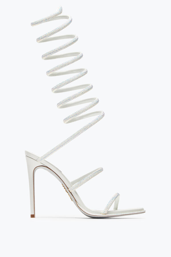 jeweled super cleo white sandal 105 rene caovilla