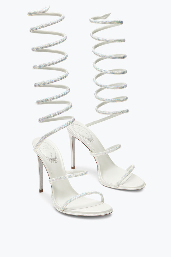 jeweled super cleo white sandal 105 rene caovilla