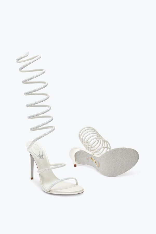 jeweled super cleo white sandal 105 rene caovilla