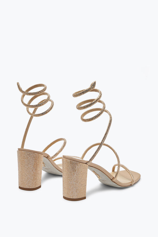 jeweled cleo crystal beige sandal 80 rene caovilla