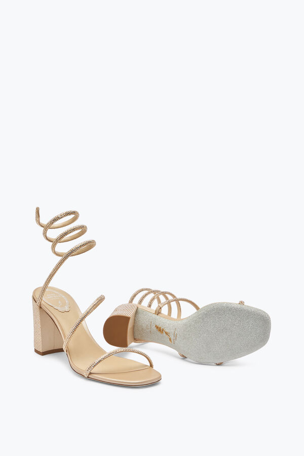 jeweled cleo crystal beige sandal 80 rene caovilla