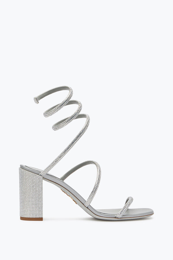 jeweled cleo crystal gray sandal 80 rene caovilla