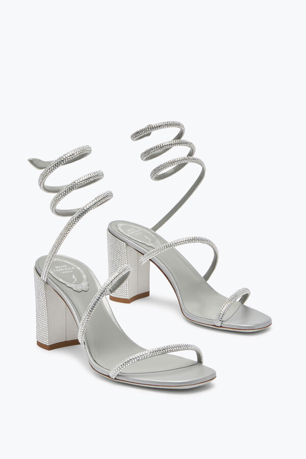 jeweled cleo crystal gray sandal 80 rene caovilla