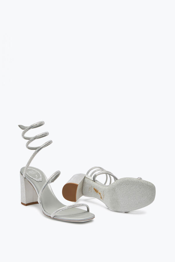 jeweled cleo crystal gray sandal 80 rene caovilla