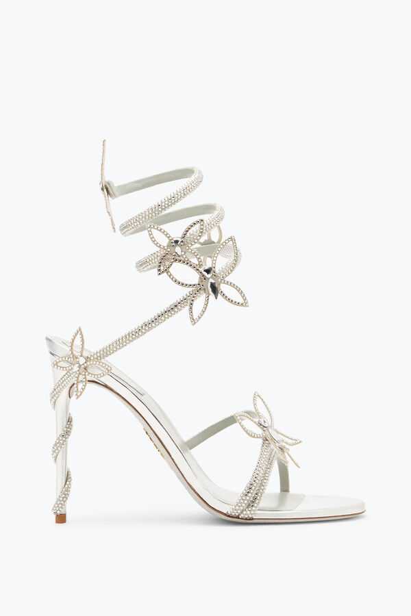 jeweled margot mirrored gray sandal with butterflies 105 rene caovilla