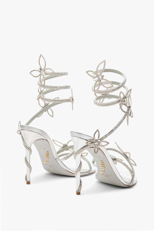 jeweled margot mirrored gray sandal with butterflies 105 rene caovilla