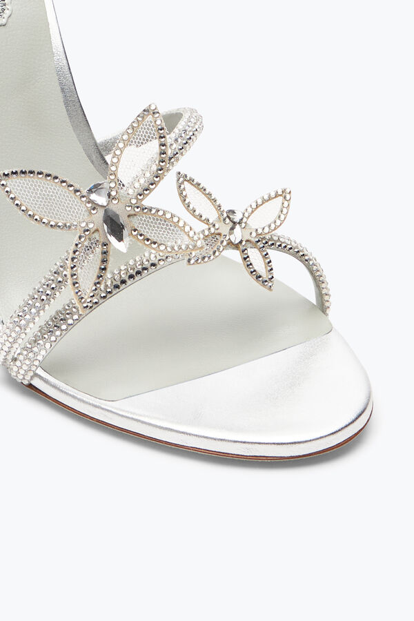 jeweled margot mirrored gray sandal with butterflies 105 rene caovilla