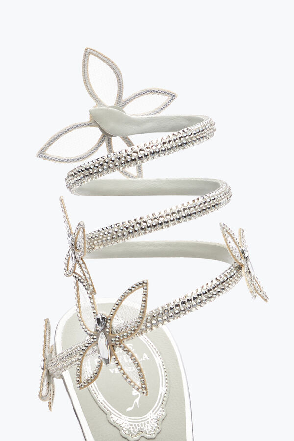 jeweled margot mirrored gray sandal with butterflies 105 rene caovilla