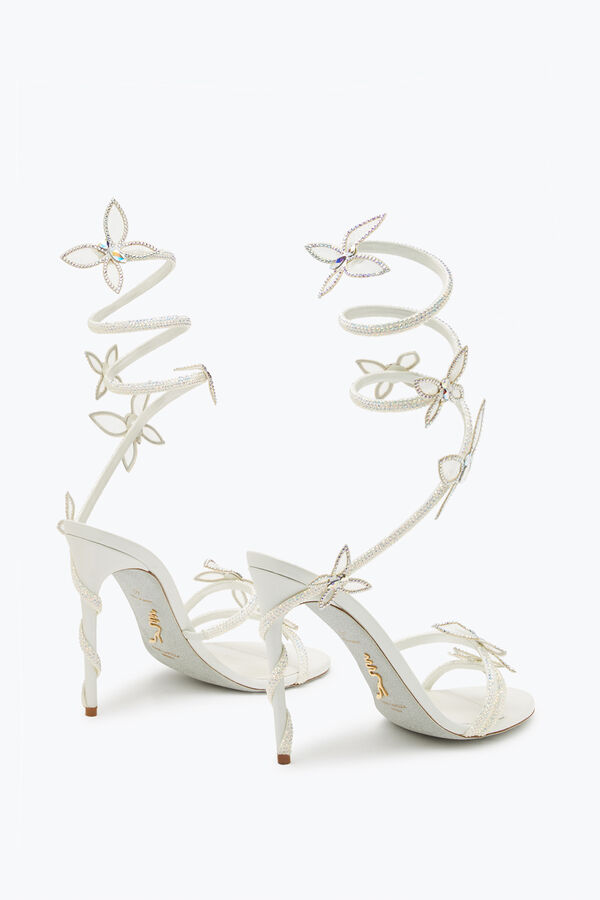 jeweled margot white sandal with butterflies 105 rene caovilla