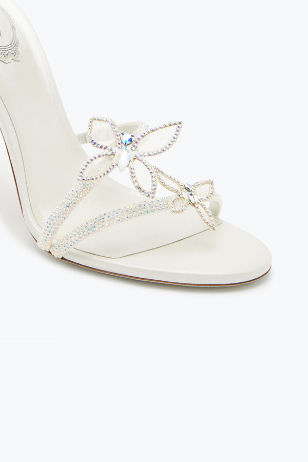 jeweled margot white sandal with butterflies 105 rene caovilla