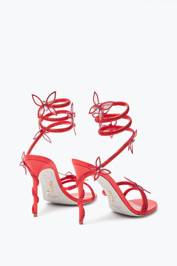 jeweled margot red butterfly sandal 105 rene caovilla