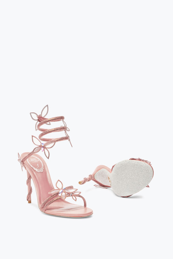 jeweled margot pink powder butterfly sandal 105 rene caovilla