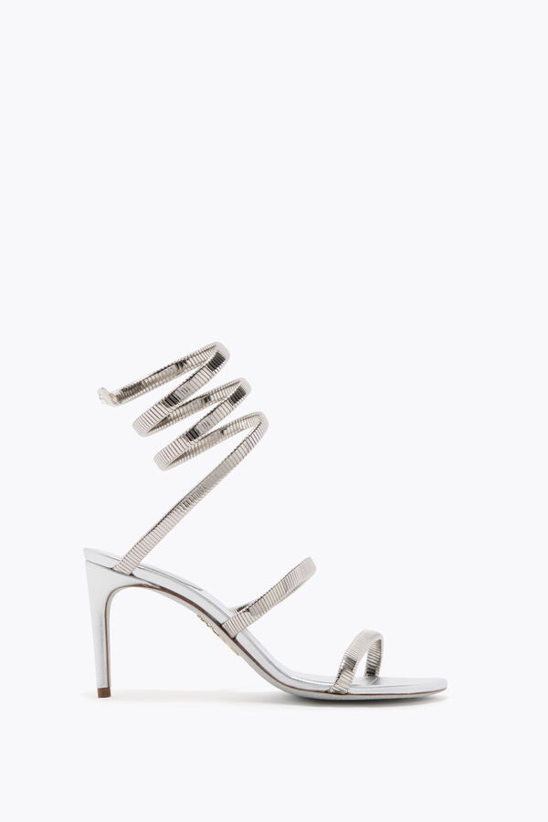 jeweled juniper metallic silver sandal 80 rene caovilla