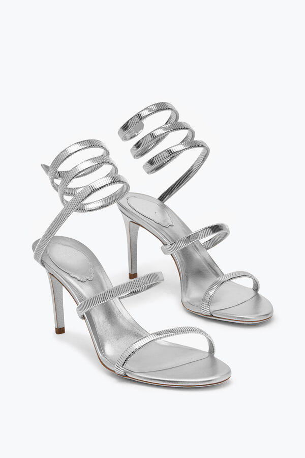jeweled juniper metallic silver sandal 80 rene caovilla