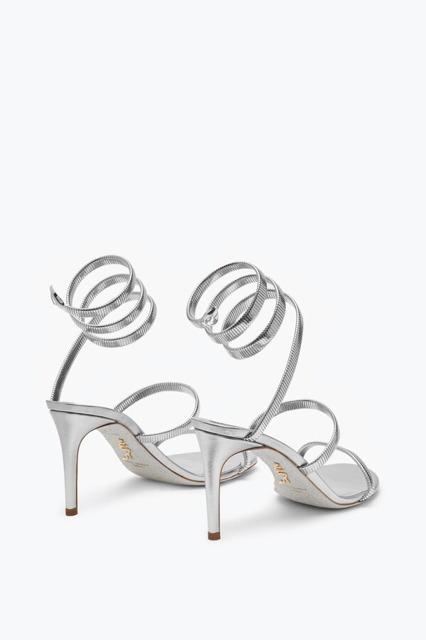 jeweled juniper metallic silver sandal 80 rene caovilla