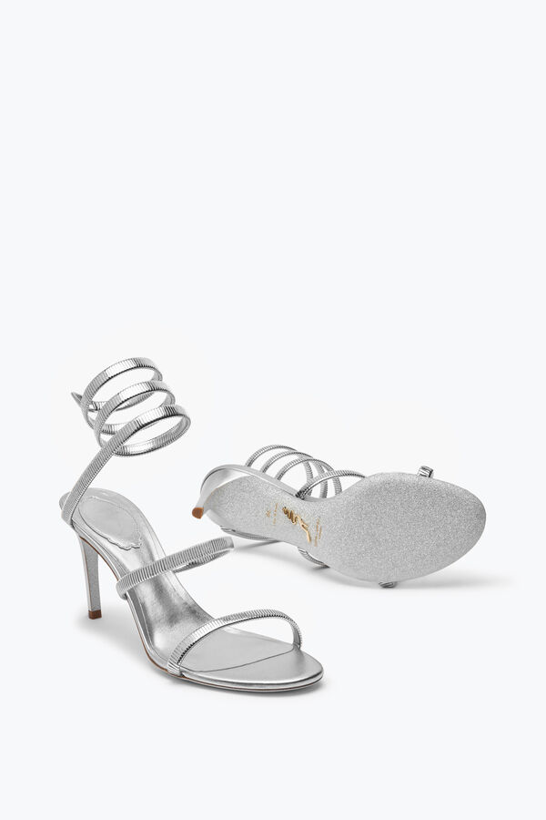 jeweled juniper metallic silver sandal 80 rene caovilla