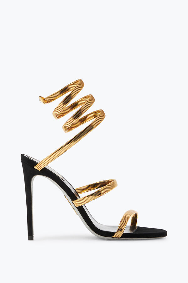 jeweled juniper black and gold sandal 105 rene caovilla