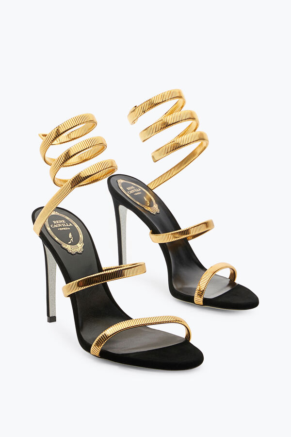 jeweled juniper black and gold sandal 105 rene caovilla