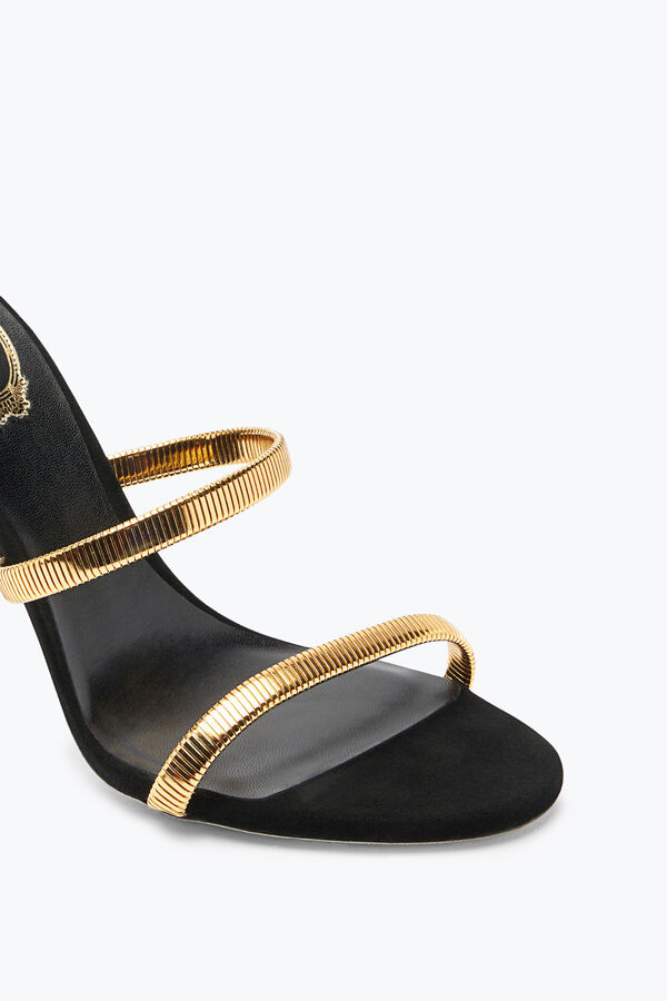 jeweled juniper black and gold sandal 105 rene caovilla
