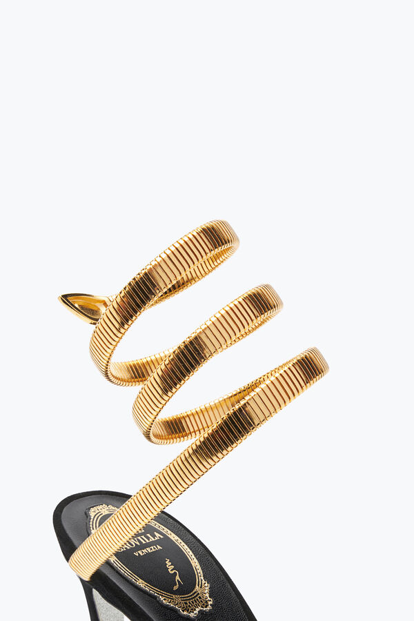 jeweled juniper black and gold sandal 105 rene caovilla