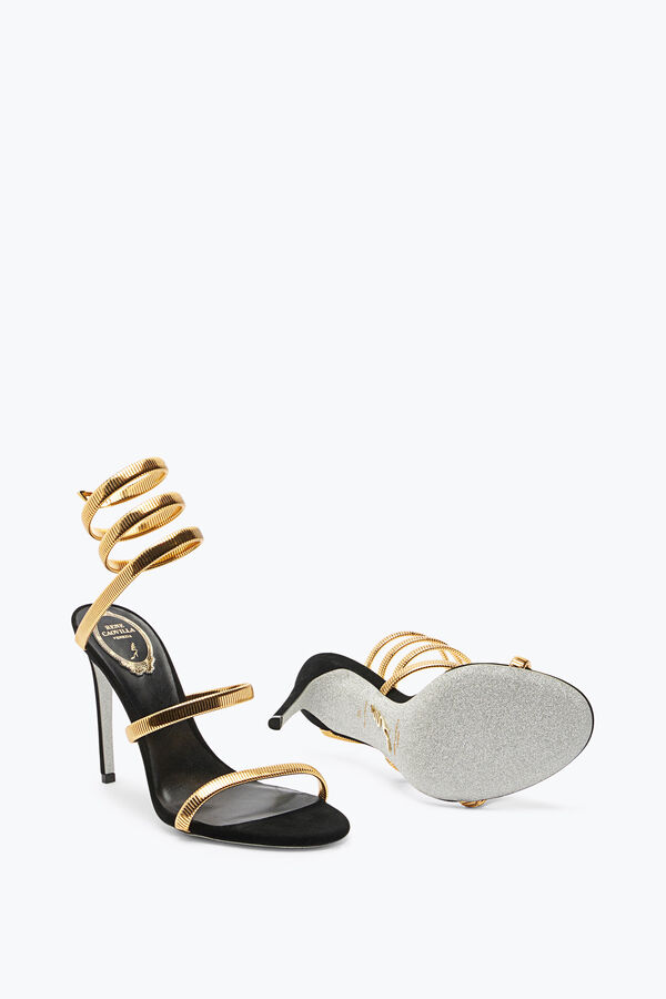 jeweled juniper black and gold sandal 105 rene caovilla