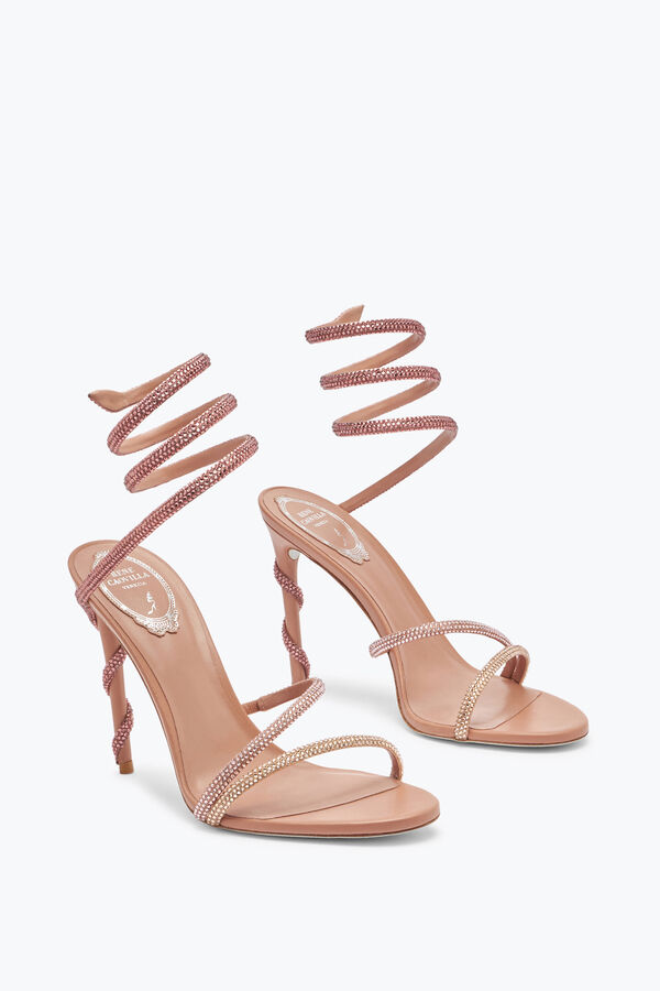 jeweled margot crystal powder pink sandal 105 rene caovilla
